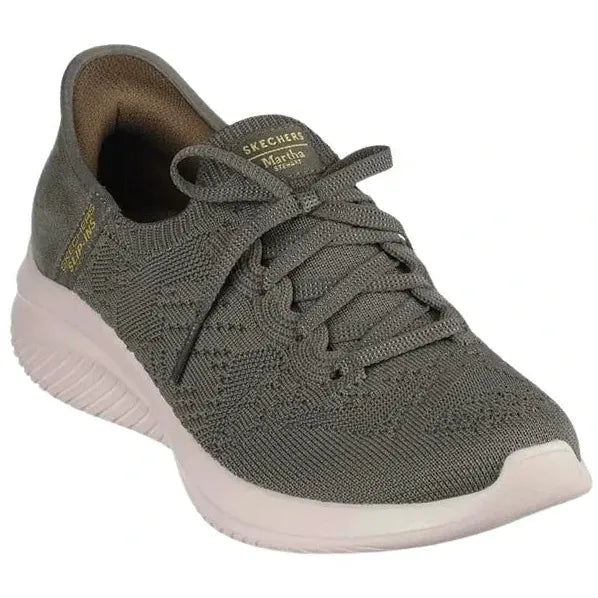 Angled Olive Green Skechers Women&