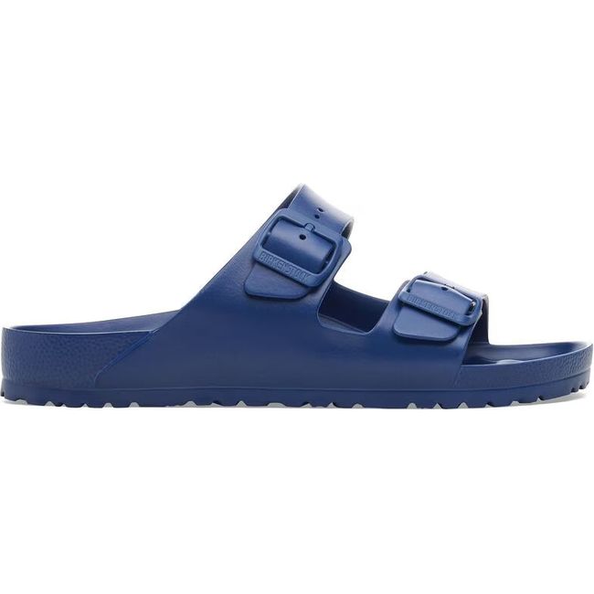Lateral side of Birkenstock Women's Arizona EVA Narrow two strap sandal in navy