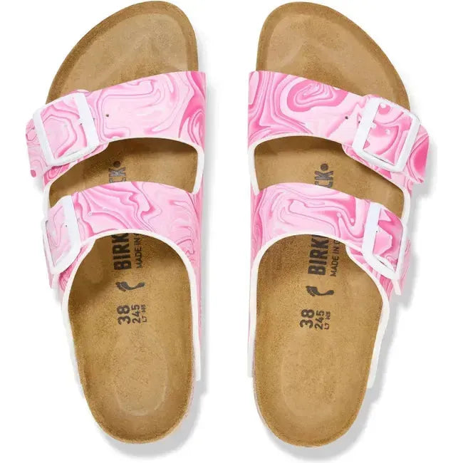 Birkenstock Women's Arizona Birko-Flor Marble Pink Narrow Sandal 1026548