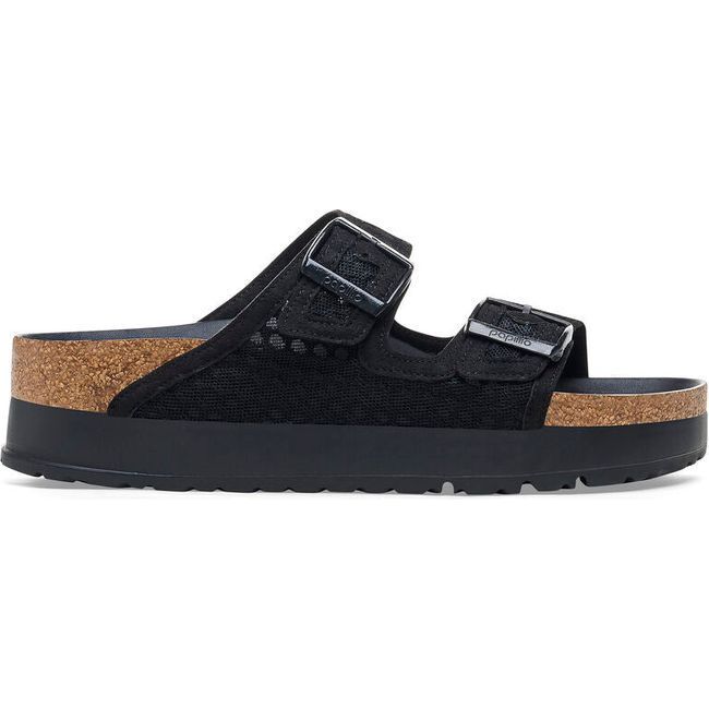 Birkenstock Women's Arizona Platform Black Mesh Narrow Sandal 1026876