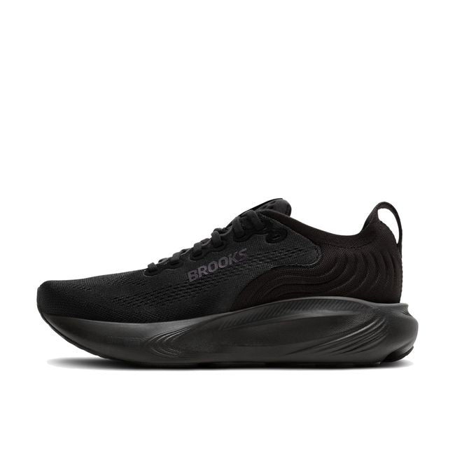 Medial side of Brooks Men's Adrenaline GTS 25 Running Shoe in all black