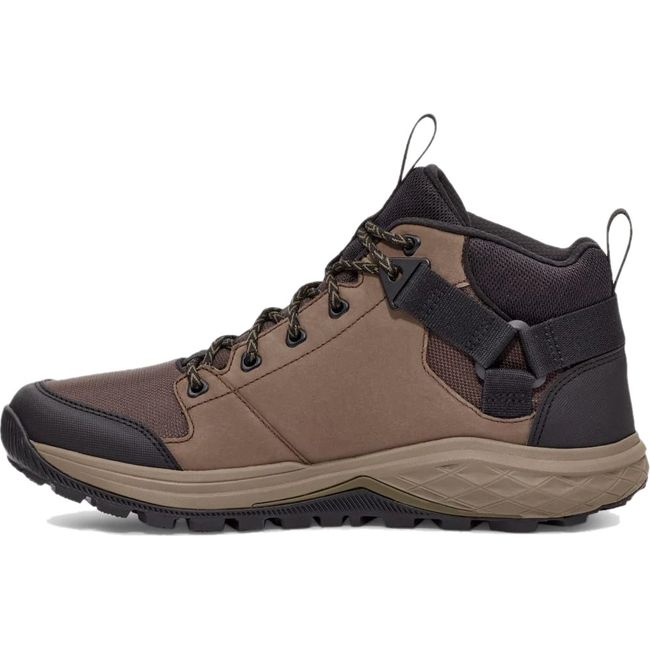 Medial side of Men's Teva Grandview Mid Gore-Tex Hiking Shoe in Chocolate Chip Brown