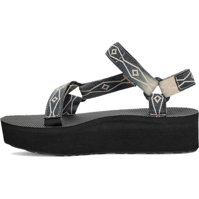 Medial side of Teva Women's Flatform Universal Platform Sandal in Waterless Black Cream