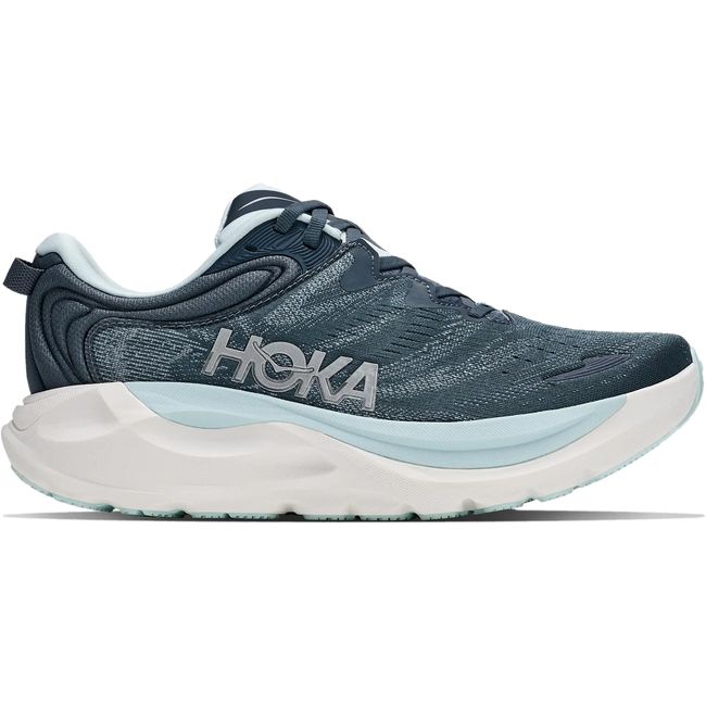 Hoka Womens Gaviota 6 running shoe in Faded Navy, lateral profile hero view