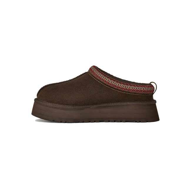 Medial side of UGG Women's Tazz II Clog in Dark Cocoa Brown