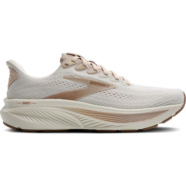 Lateral side of Women's Brooks Ghost 17 Running Shoe in Grey Chateau Grey Portabella