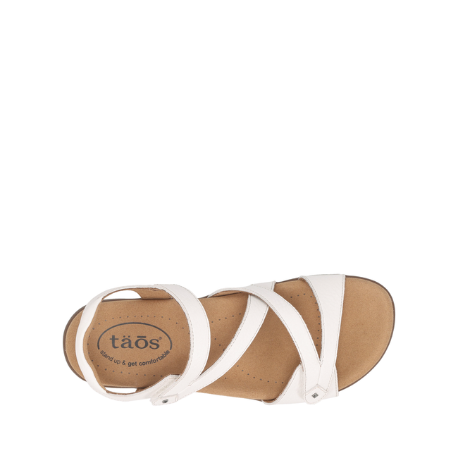Top down view of the Taos Big Time sandal showing the SOFT SUPPORT footbed