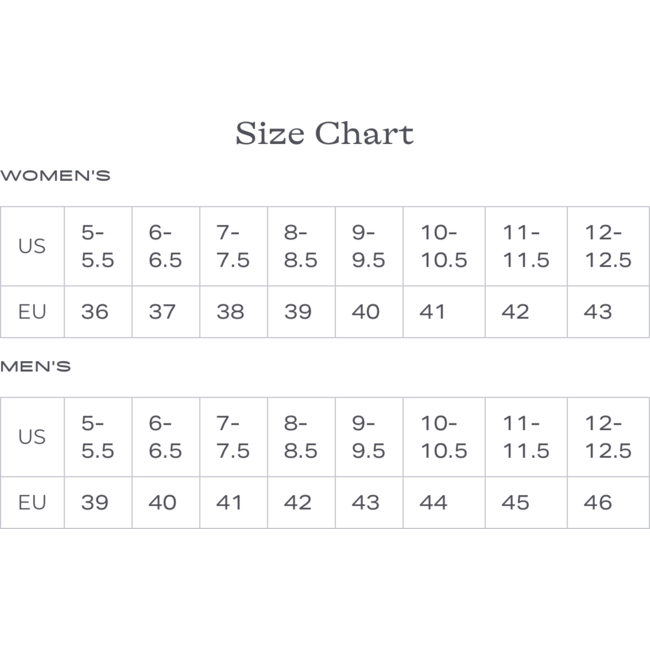 Taos size chart converting US women&