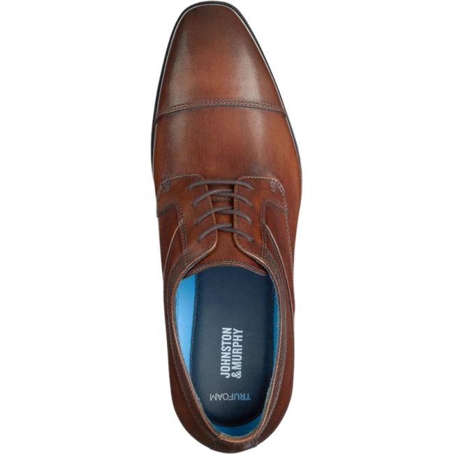 Johnston & Murphy Men's Gibbons Cap Toe Dress Shoe Mahogany Full Grain 15-8665