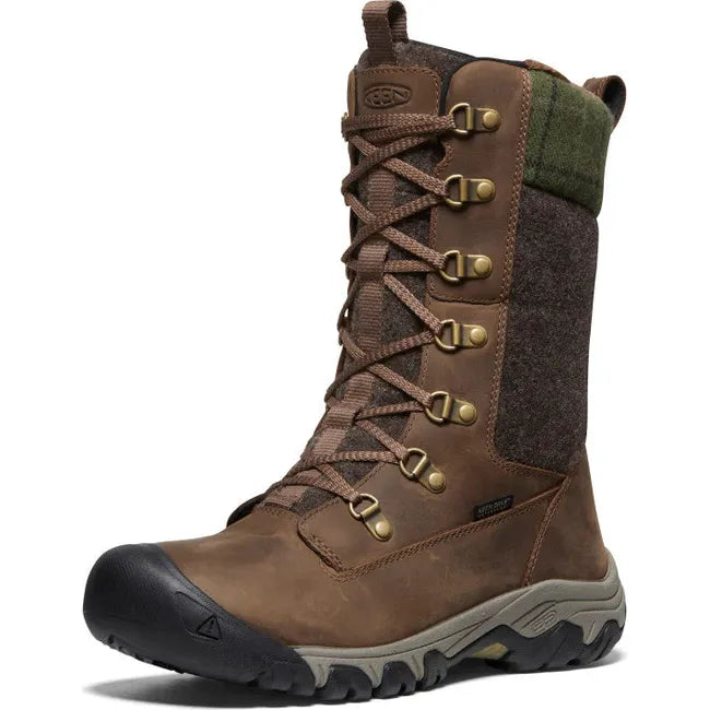 Keen Women's Greta Tall Waterproof Winter Boot Dark Earth/Green Plaid 1027720