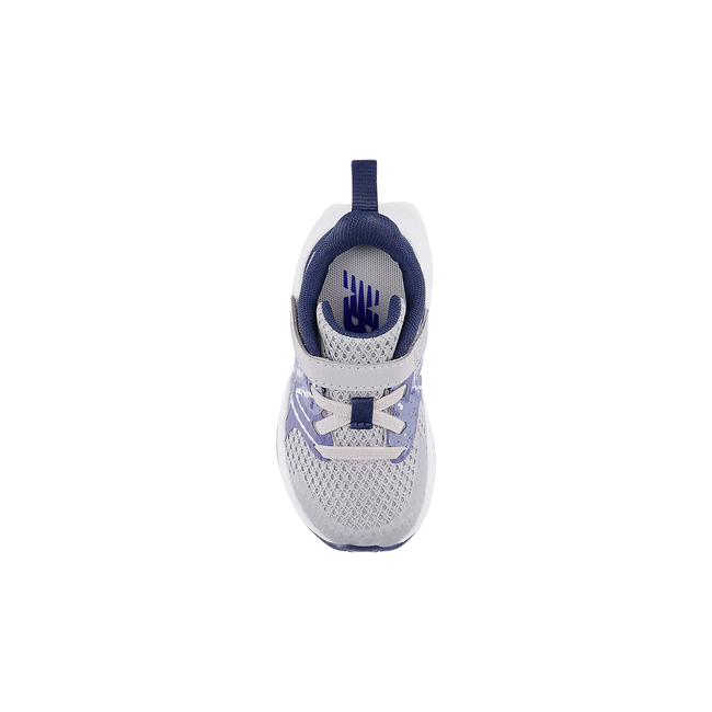 Mesh upper of velcro New Balance Toddler Rave Run V2 Shoe Grey &amp; NB Navy