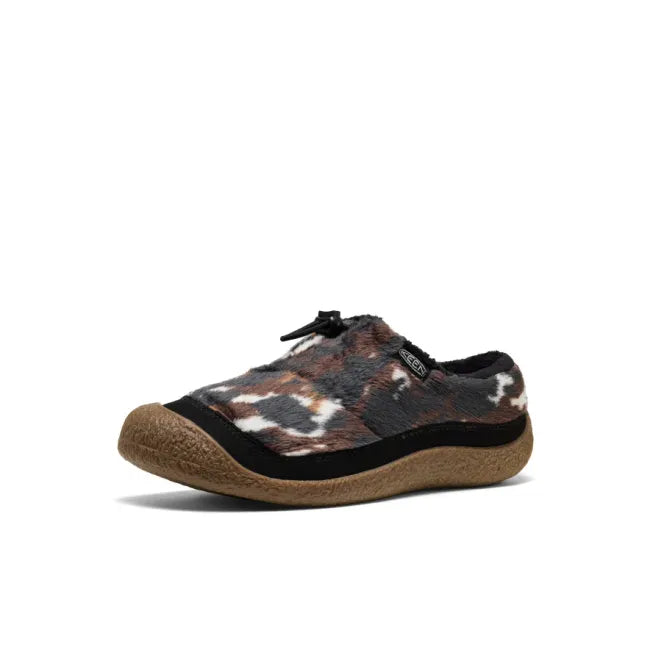 Front angled view of multi brown grey KEEN Women's Howser III Slide