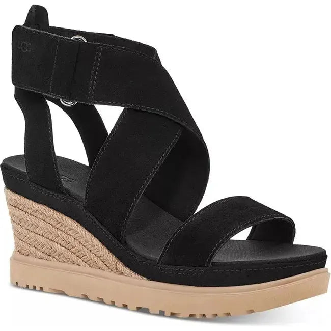 UGG Women's Ileana Ankle Wedge Sandal Black 1139052-BLK 
