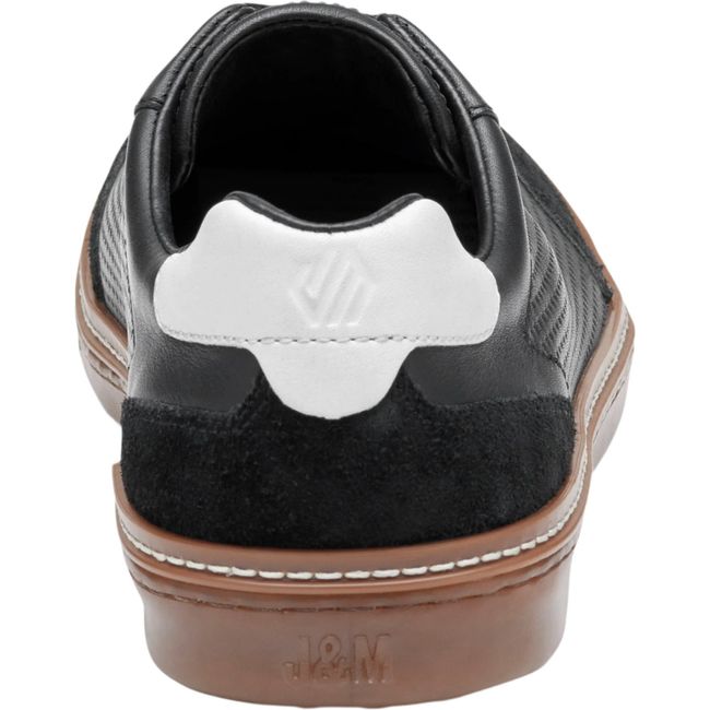 Johnston & Murphy Men's McGuffey T-Toe Sneaker Black Embossed Full Grain/Suede 25-1575