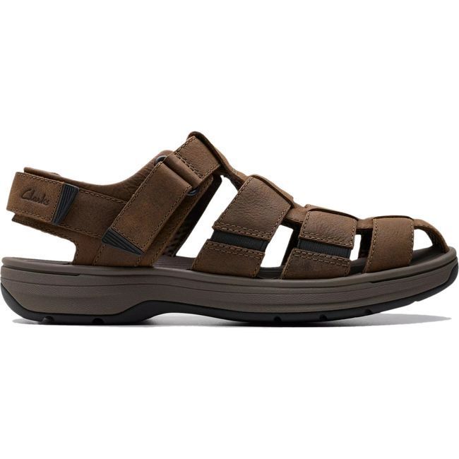 Clarks Men's Saltway Cove Sandal Dark Brown Leather 26176900