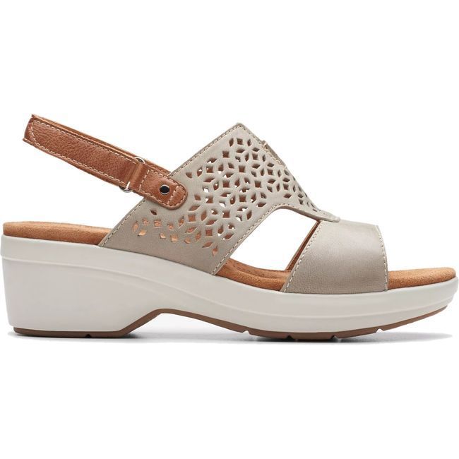 Clarks Women's Tuleah Sun Sandal Stone Leather 26177386