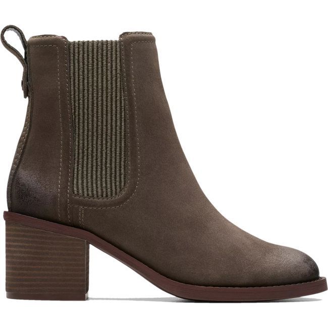 Clarks Women's Chamberly Top Boot 26179288 Mole Grey Suede