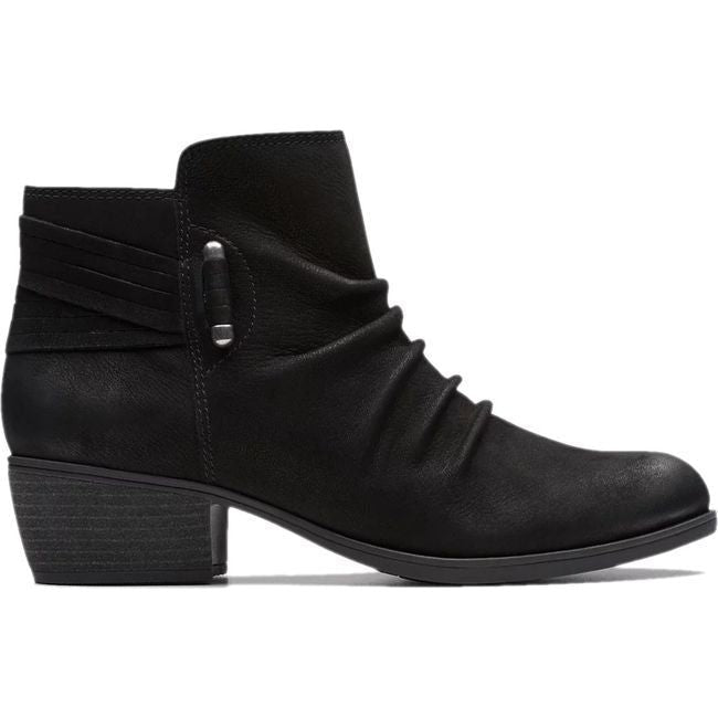 Clarks Women's Charlten Rosa Bootie Black Nubuck 26179576