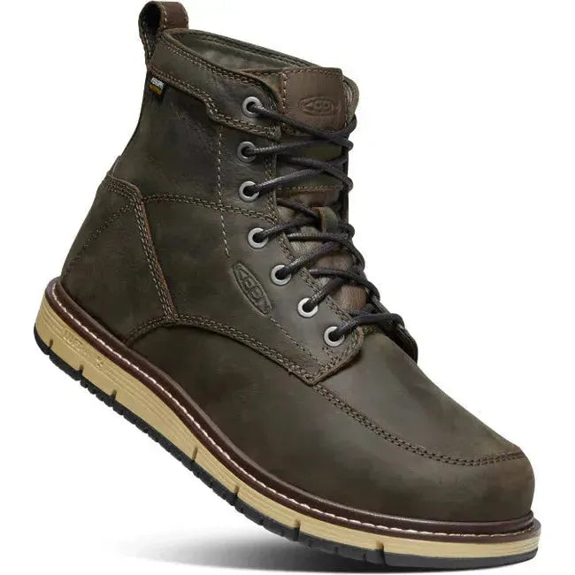 Keen Men's San Jose 6" Waterproof Soft Toe Work Boot CASCADE BROWN/BLACK 1023203