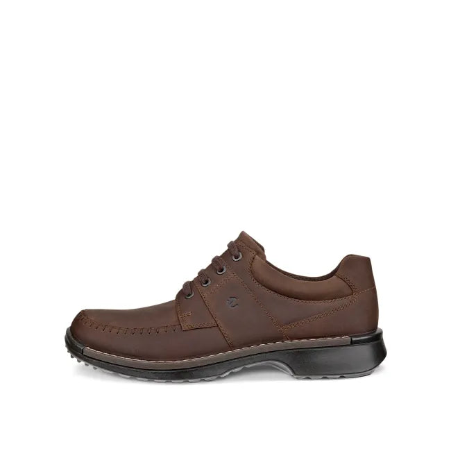 Lateral profile of ECCO Fusion Walker men's casual oxford in brown leather