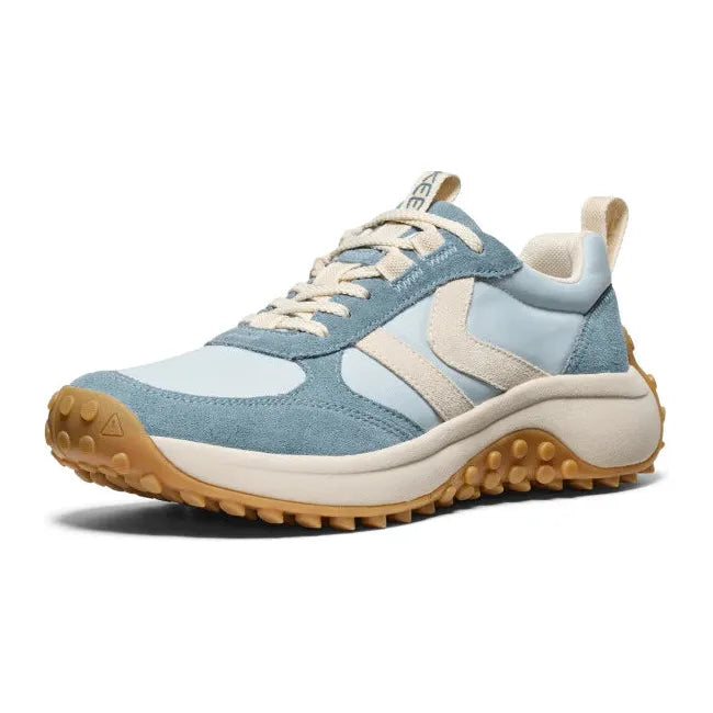 Front angled view of Women's Keen KS86 Sneaker in Ballad Blue Faded Denim colorway