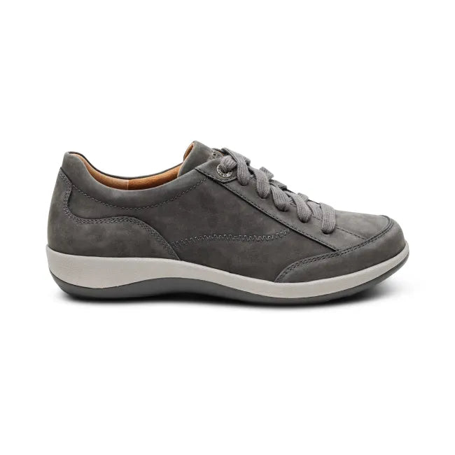 Side of Aetrex Women's Dahlia Shoe in charcoal grey