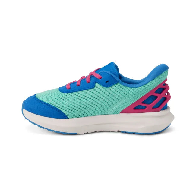 Medial side of Kizik Kids Youth Athens 2 Sneaker in multicolor with easy HandsFree Step-In heel