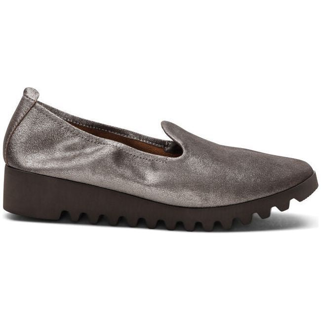 Aetrex Women's Liz Slip On Loafer Brushed Silver BW506W