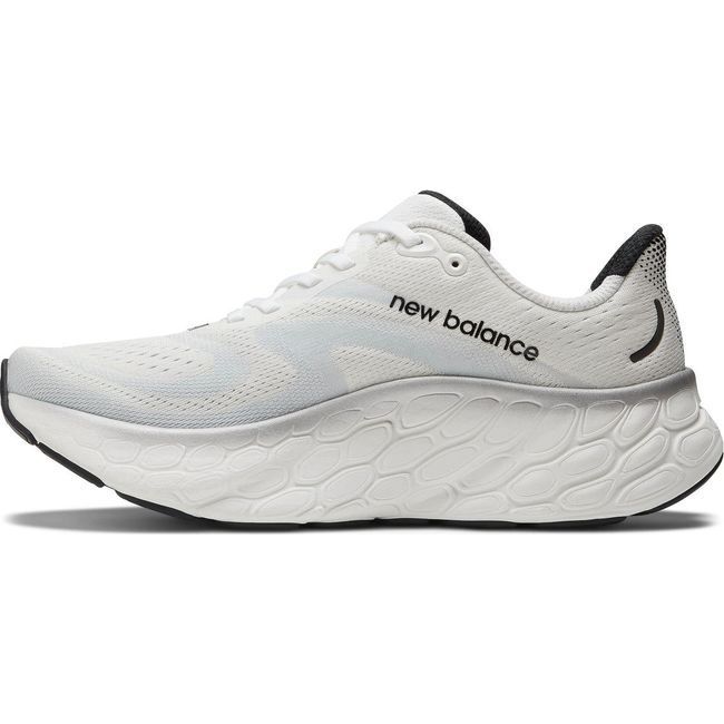 New Balance Men's Fresh Foam X More V4 Running Shoe White/Black Metallic/Black MMORCE4