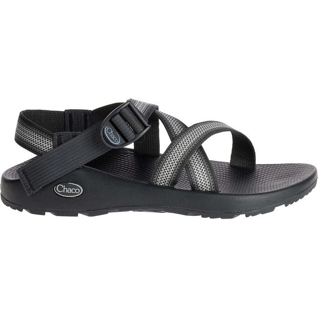Lateral side of Women's Chaco Z/1 Classic Sandal in Split Gray and black with adjustable straps