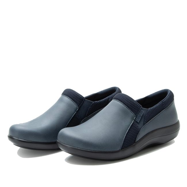 Pair of Alegria Women's Duette Shoes in Washed Navy