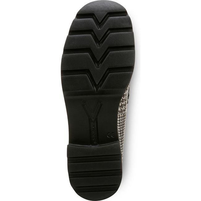 Sole of Womens Vionic Fillmore Penny Loafer in Black White Houndstooth plaid upper with black sole