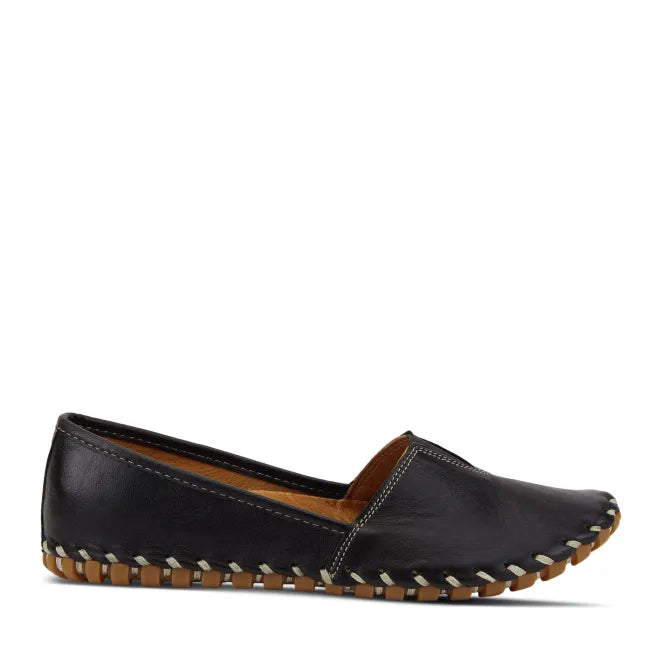 Lateral side of black leather Spring Step Women&