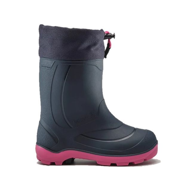 Lateral side of Kamik Toddlers' Snobuster 1 Waterproof Snow Boot in Navy & Pink