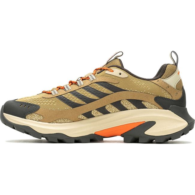 Medial side of Men's Merrell Moab Speed 2 Hiking Shoe in Coyote tan
