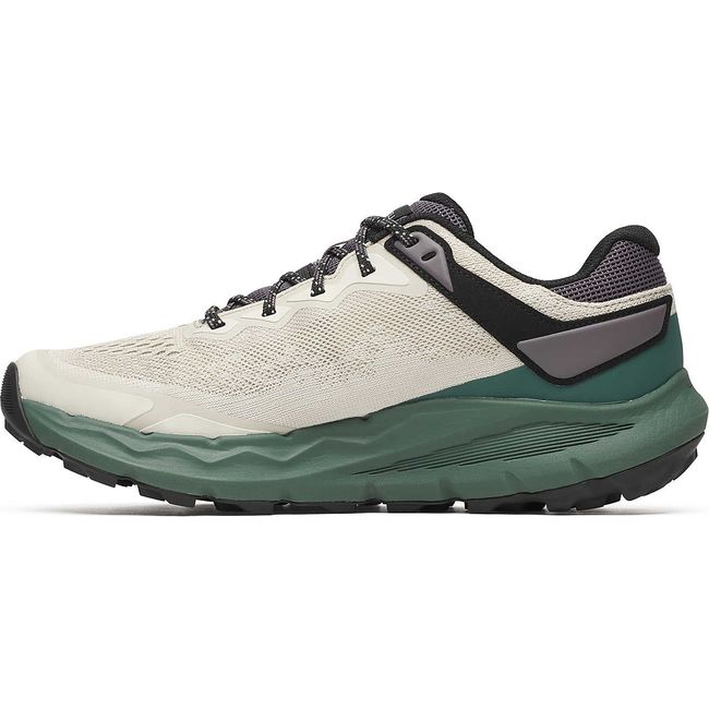 Medial of Men's Merrell Nova 4 Trail Running Shoe in Greige grey and green