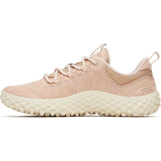 Medial side of Women's Merrell Wrapt Barefoot Shoe in Suede Powder Pink