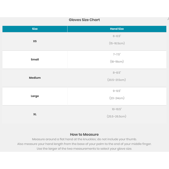 Smartwool Adult Glove Size Chart