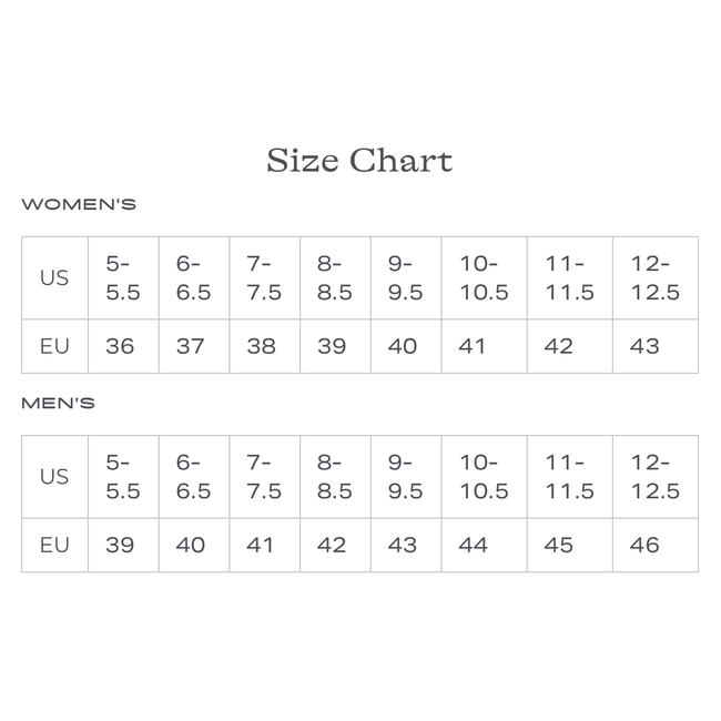 Taos Size Chart