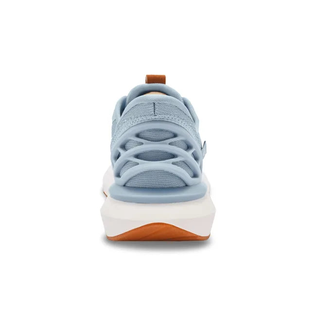 Heel of Women’s Kizik Athens 2 Sneaker in light blue with easy on HandsFree Step-In tech