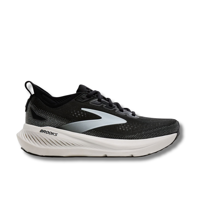 lateral side of Brooks Women's Glycerin 23 Running Shoe in Black and White
