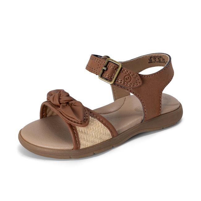 Stride Rite Whitney sandal in warm tan raffia, angled view of the opposite side