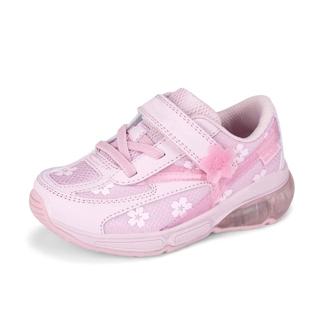 Stride Rite Lighted Phantom in soft pink floral, angled view of the opposite side