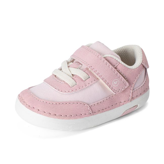 Stride Rite Sprout 2.0 in blush pink and cream, angled view of the opposite side