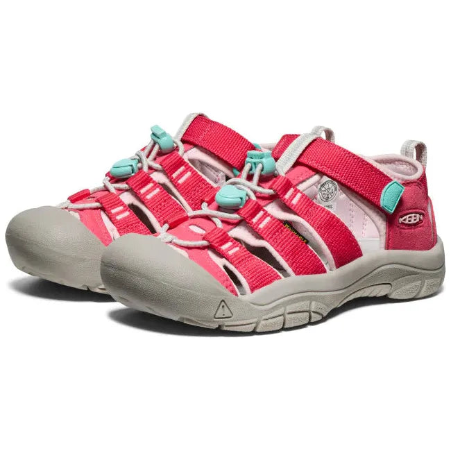 Pair of KEEN Youth Kids' Newport H2 Closed Toe Sandal in Raspberry Giggle Pink