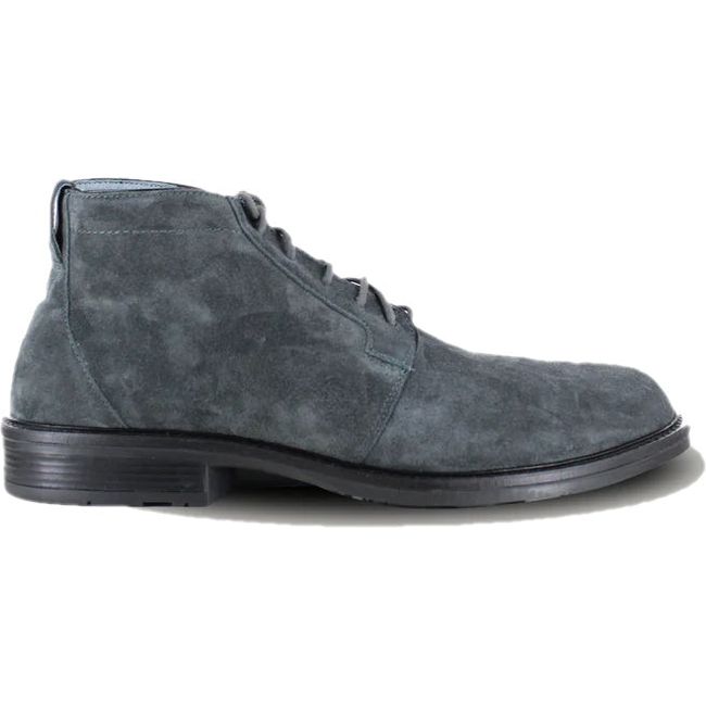 Lateral view of Naot Men's Commander Boot in charcoal suede