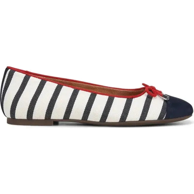 Vionic Women's Klara Ballet Flat Navy White Suede I8667F1403