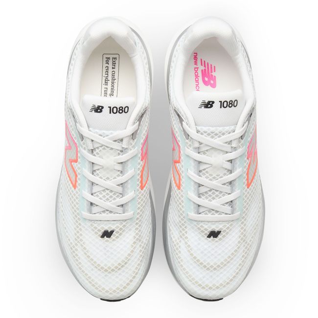 Top down view of the New Balance 1080v15 Breathe showing the perforated mesh upper