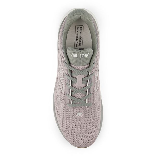 Top down view of the New Balance 1080v15 pair in taupe grey knit