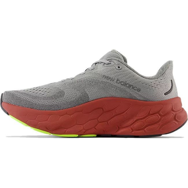 New Balance Men's Fresh Foam X More V4 Running Shoe HARBOR GREY/BRICK RED MMORCY4